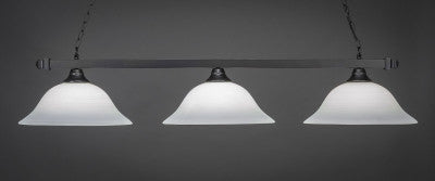  Square 3 Light Bar In Matte Black Finish With 16" White Linen Glass (803-MB-612) - lights